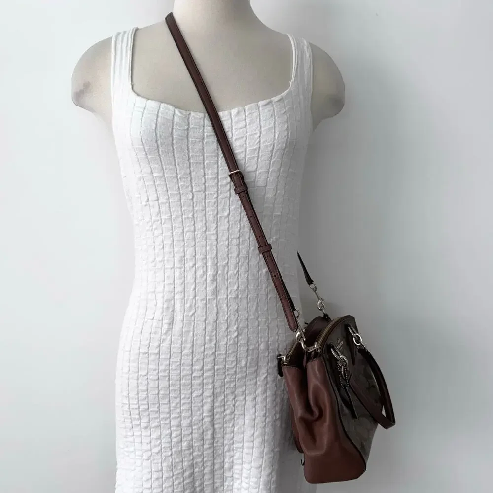 Coach Christie Carryall Mini Satchel Crossbody Monogram F58290 Coated Canvas - Picture 3 of 16
